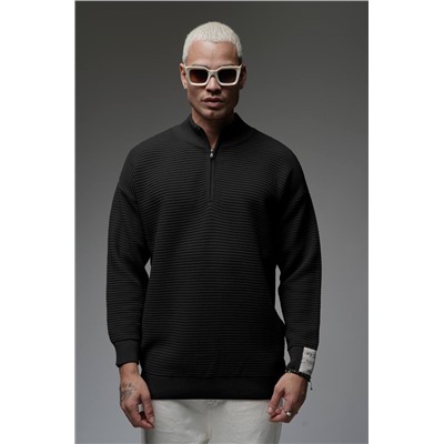 Свитер с замком черный