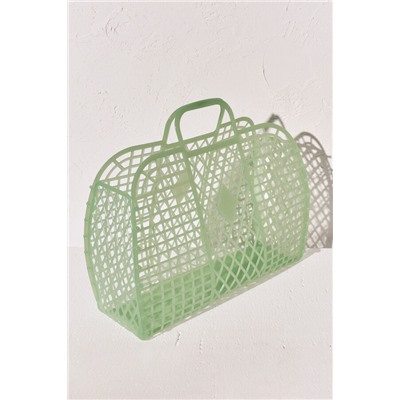 Bolso mediano jelly efecto red verde