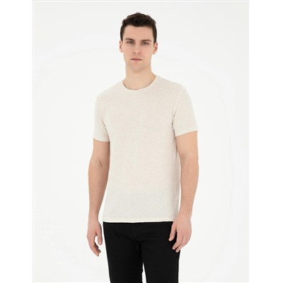 Bej Slim Fit Tişört