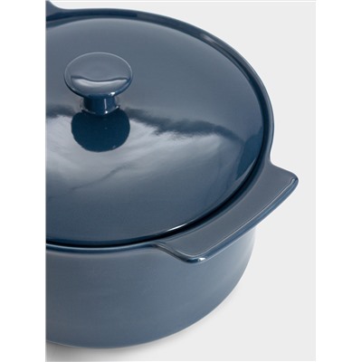 Кастрюля, 3 л, с крышкой, фарфор P, синяя, Indulgence