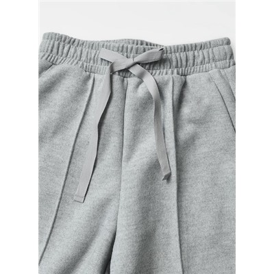 Брюки прямого покроя из шерсти с завязками и высокой талией