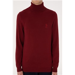 Erkek Slim Fit Boğazlı Yaka Boğazlı Basic Kazak