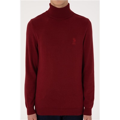 Erkek Slim Fit Boğazlı Yaka Boğazlı Basic Kazak
