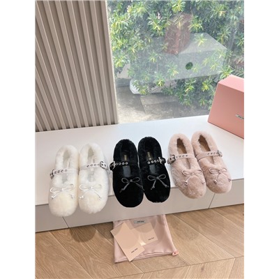 Балетки натуральная кожа шерсть овчина люкс