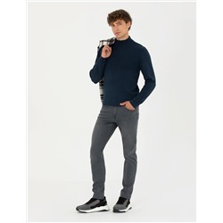 Lacivert Melanj Slim Fit Kazak