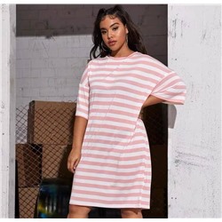 Женское платье в полоску Plus Size