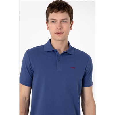 Erkek Regular Fit Polo Yaka Açık Lacivert Basic Tişört