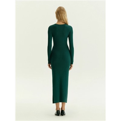 Трикотажное платье макси с драпировкой, PL1477/terrifild