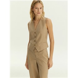 Однобортный жилет из костюмной шерсти, GL094/ant