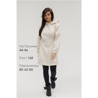 Туника женская теплая с капюшоном и хлястикамии