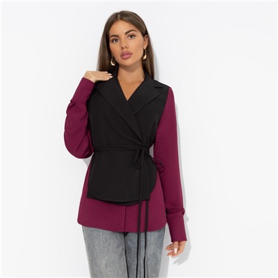 Рубашка с имитацией многослойности, Собрание идей (burgundy)