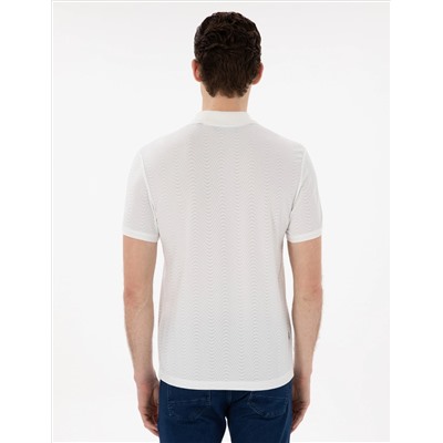 Beyaz Slim Fit Polo Yaka Tişört