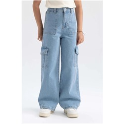 Defacto Kız Çocuk Geniş Paça Jean Pantolon X9754A623HS