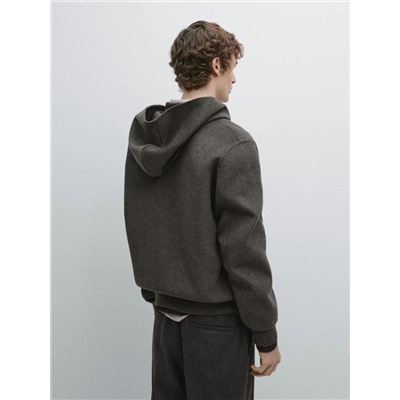 Мужская шерстяная куртка-бомбер с капюшоном МАССИМО Д