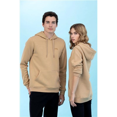 Kum Kapüşonlu Basic Sweatshirt