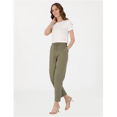 Beyaz Regular Fit Crop Tişört