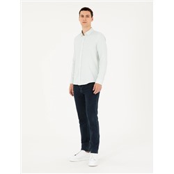Yeşil Slim Fit Uzun Kollu Gömlek