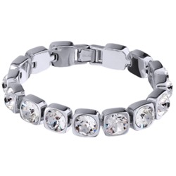 Браслет Теннис (кристаллы SW белые 8мм; покрытие родий) 17-19см, Есть комплект