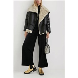 Chaqueta biker oversize acolchada borreguito