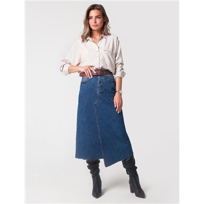 Юбка А-силуэта с необработанным низом