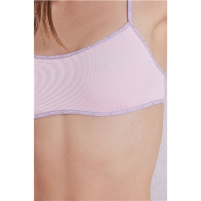 Sujetador top algodón copas extraíbles rosa