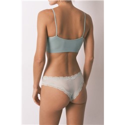 Braga brasileña microfibra y encaje verde