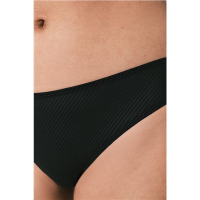 Tanga microfibra rayada y encaje negra