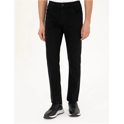 Siyah Straight Fit Jean Pantolon