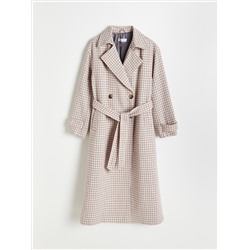 Karierter Trenchcoat
