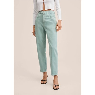 Vaqueros tapered tiro alto -  Mujer | MANGO OUTLET España