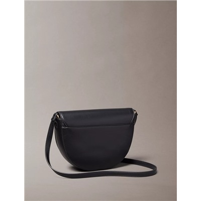 Embossed Monogram Logo Saddle Bag