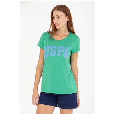 Kadın Yeşil Bisiklet Yaka Tişört