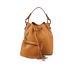 Bolso saco de piel Jila Camel