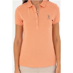 Kadın Somon Basic Polo Yaka Tişört