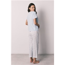 Pijama Capri algodón azul