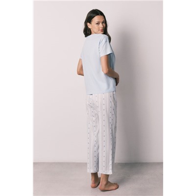 Pijama Capri algodón azul
