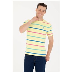 Erkek Açık Sarı Bisiklet Yaka Tişört