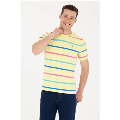 Erkek Açık Sarı Bisiklet Yaka Tişört