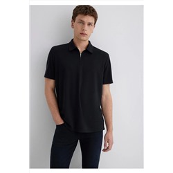Mavi Yarı Fermuarlı Siyah Polo Tişört Regular Fit / Normal Kesim 0613007-900