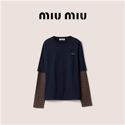Лонгслив из джерси с длинными рукавами  Mi*u Mi*u