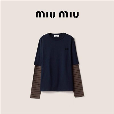 Лонгслив из джерси с длинными рукавами  Mi*u Mi*u