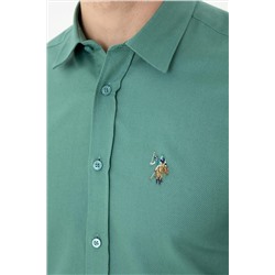 Erkek Mint Uzun Kollu Gömlek