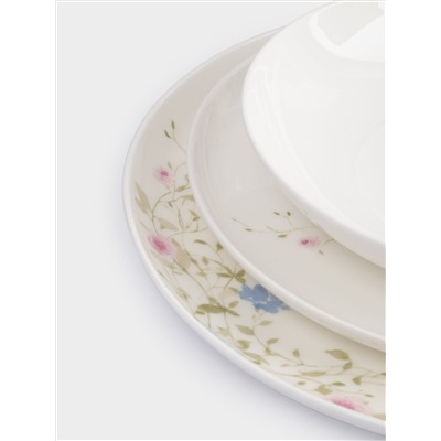 Сервиз обеденный, 6 перс, 18 пр, фарфор F, белый, Цветы, Gentle garden