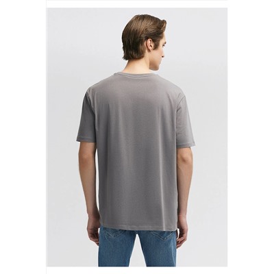 Mavi Stretch Gri Basic Tişört Loose Fit / Bol Rahat Kesim 0610136-80618