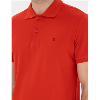 Kırmızı Slim Fit %100 Pamuk Polo Yaka Basic Tişört
