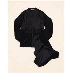 Siyah Saten 6'lı Çeyiz Seti