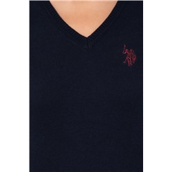 Kadın Lacivert Basic V - Yaka Kazak