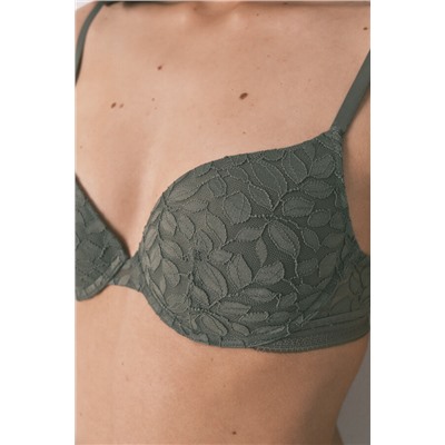 Sujetador GORGEOUS push up encaje kaki