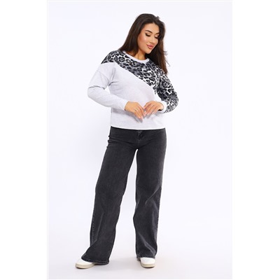 Женский свитшот леопард через плечо 2025-1