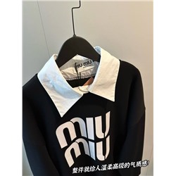 Женский свитшот с рубашечным воротником 2в1   МИУ МИ*У